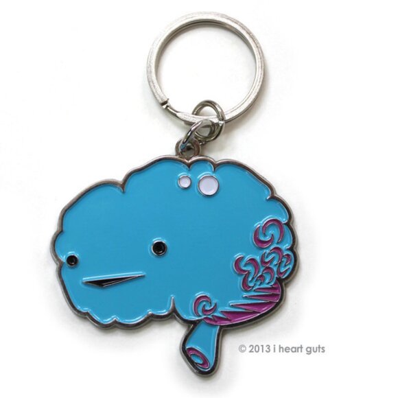 New In Package I Heart Guts Brain Keychain Bag Charm - Geeky Cute Gift! - Picture 5 of 5